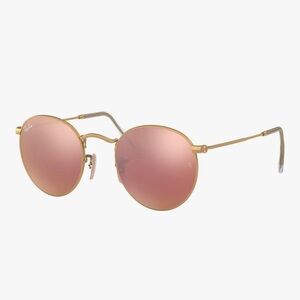 Ray-Ban Gold Frame with Pink Lenses Sunglasses